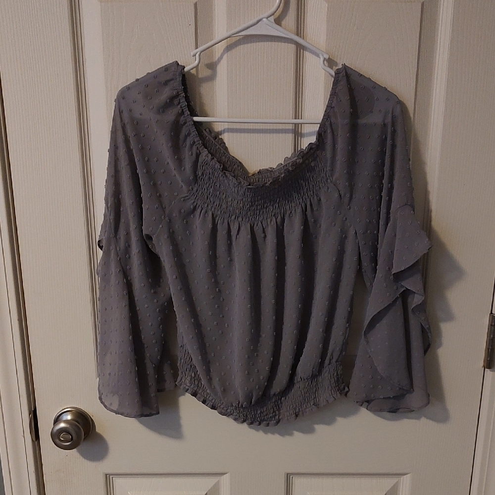 H&M Gray Women's Textured Blouse